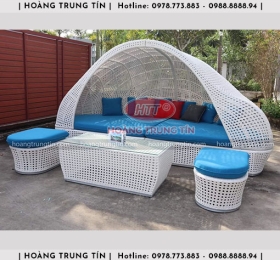 Ghế trang trí mái vòm đan nhựa giả mây HTT003