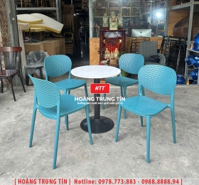 Bàn ghế nhựa đúc nguyên khối HTT05
