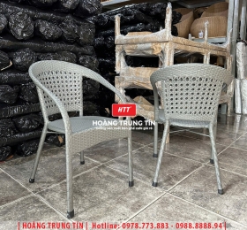 Ghế cafe đan nhựa giả mây HTT127