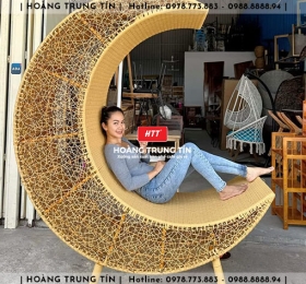 Ghế trang trí ngoài trời đan nhựa giả mây HTT016