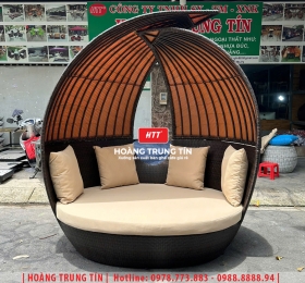 Ghế trang trí mái vòm đan nhựa giả mây HTT013