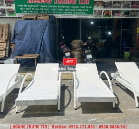 Giường tắm nắng đan nhựa giả mây HTT030