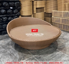 Giường tắm nắng đan nhựa giả mây HTT031
