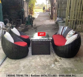 Sofa trứng đan nhựa giả mây HTT19