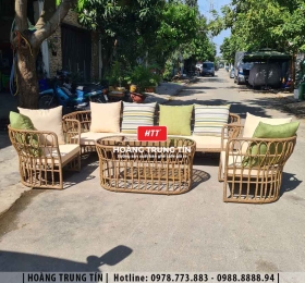 Sofa đan nhựa giả mây HTT06