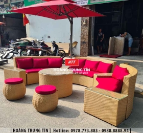 Sofa đan nhựa giả mây HTT08