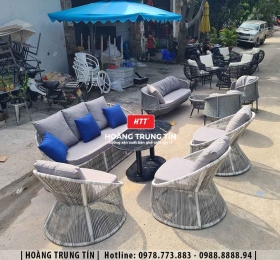 Sofa đan nhựa giả mây HTT09