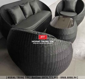 Sofa trứng đan nhựa giả mây HTT01