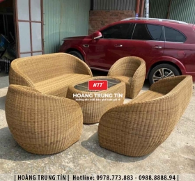 Sofa trứng đan nhựa giả mây HTT36