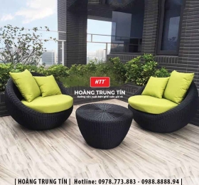 Sofa trứng đan nhựa giả mây HTT09