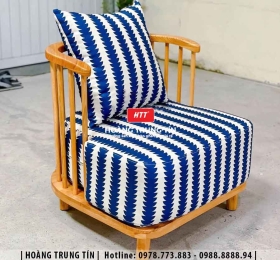 Sofa đơn cafe gỗ nệm cao cấp HTT02