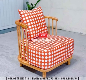 Sofa đơn cafe gỗ nệm cao cấp HTT01