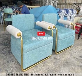 Bàn ghế sofa sắt nệm cafe HTT03