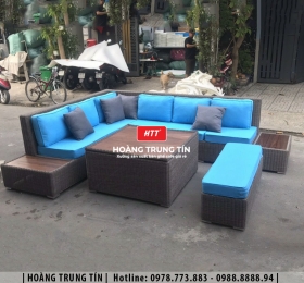 Sofa đan nhựa giả mây HTT05