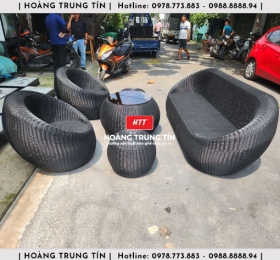 Sofa trứng đan nhựa giả mây HTT027