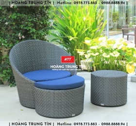 Sofa trứng đan nhựa giả mây HTT031