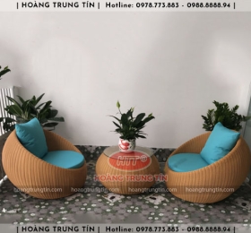 Sofa trứng đan nhựa giả mây HTT037