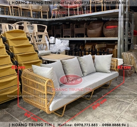 Sofa đan nhựa giả mây HTT045