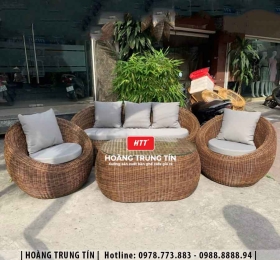 Sofa trứng đan nhựa giả mây HTT35