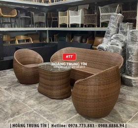 Sofa trứng đan nhựa giả mây HTT18