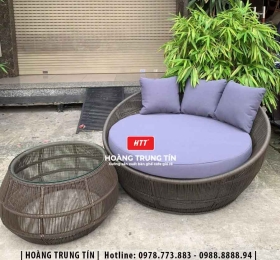 Sofa trứng đan nhựa giả mây HTT34