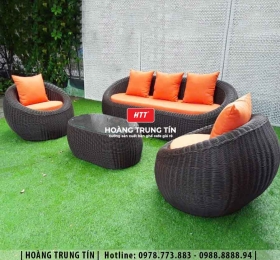 Sofa trứng đan nhựa giả mây HTT21