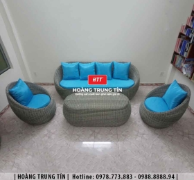 Sofa trứng đan nhựa giả mây HTT28