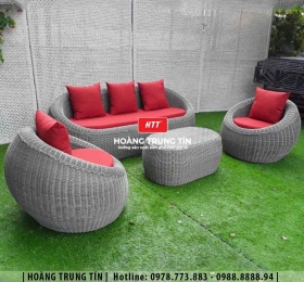 Sofa trứng đan nhựa giả mây HTT22