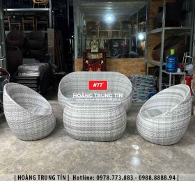 Sofa trứng đan nhựa giả mây HTT29