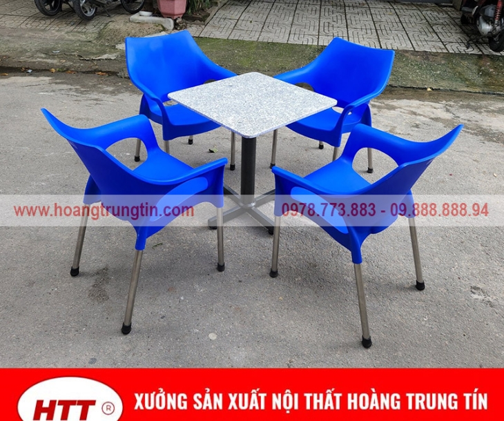 Cung cấp bàn ghế nhựa đúc chân nhôm tại Tiền Giang
