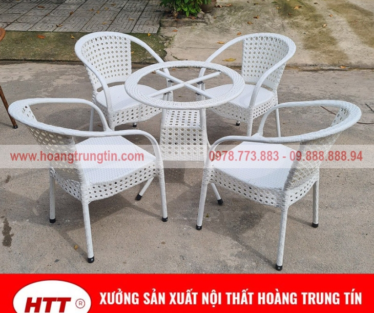 Bàn ghế nhựa giả mây ngoài trời tại Biên Hòa - Đồng Nai