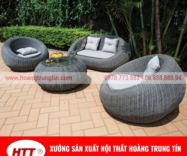 Bàn ghế sofa nhựa giả mây tại TP.HCM