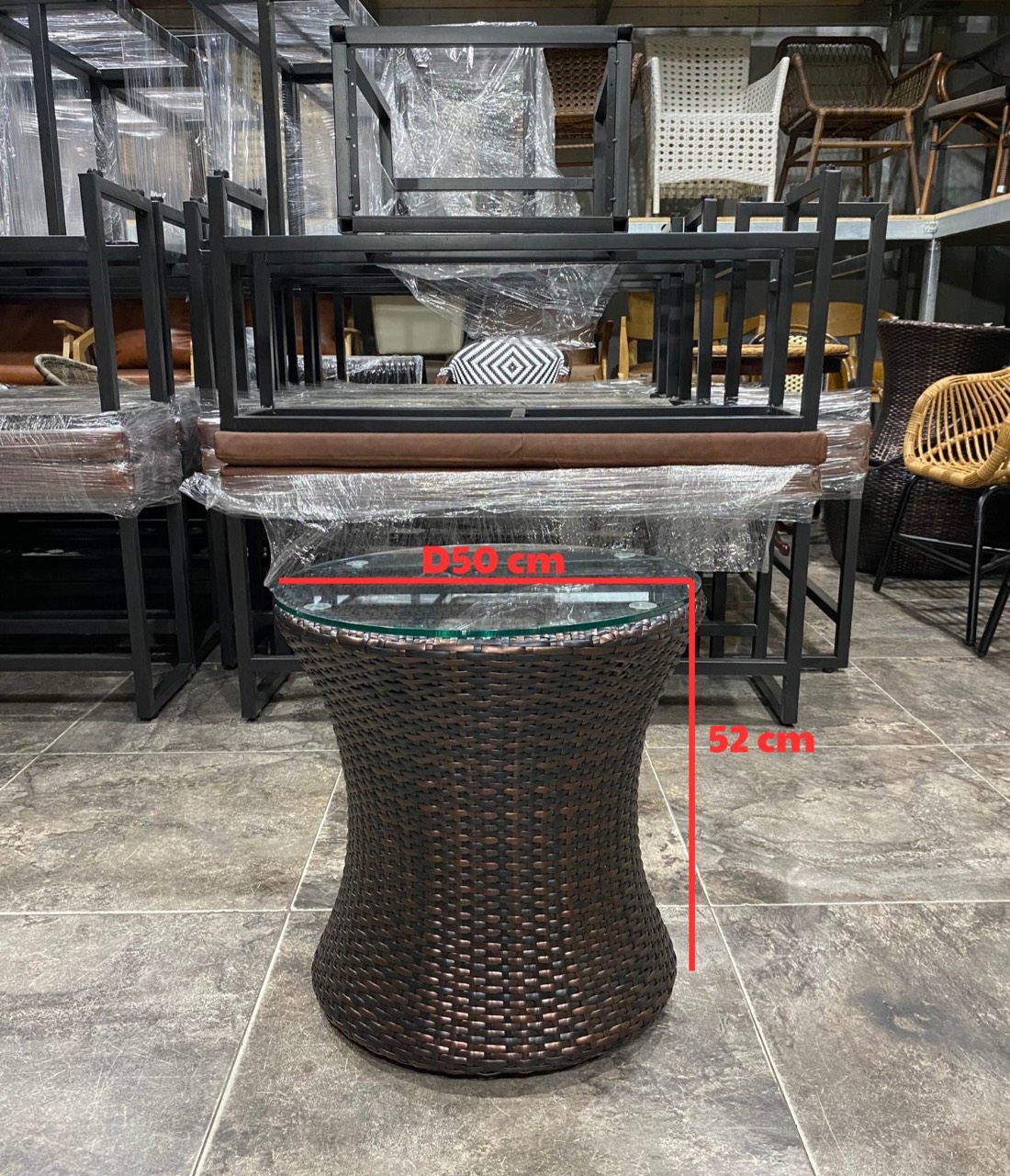 Bộ Bàn Ghế Sofa Trứng Đan Dây Dẹp – Hàng Thanh Lý Cao Cấp