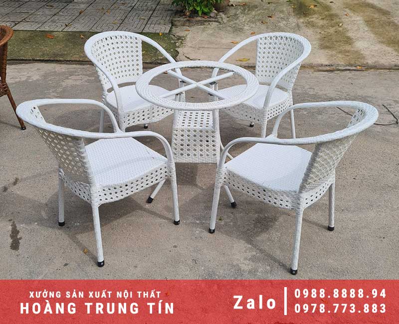 HOÀNG TRUNG TÍN - bàn ghế cafe sân vườn nhựa giả mây giá rẻ tại Tiền Giang