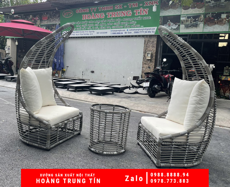 HOÀNG TRUNG TÍN - bàn ghế cafe sân vườn nhựa giả mây giá rẻ tại Tiền Giang