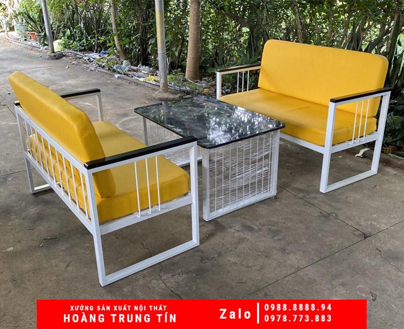 HOÀNG TRUNG TÍN - Bàn ghế sofa cafe sắt nệm hiện đại tại Bình Dương