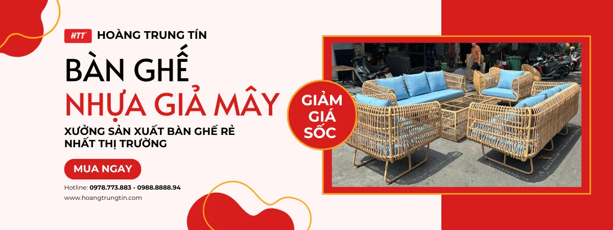 Bàn ghế nhựa giả mây 